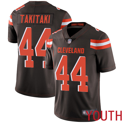 Cleveland Browns Sione Takitaki Youth Brown Limited Jersey 44 NFL Football Home Vapor Untouchable